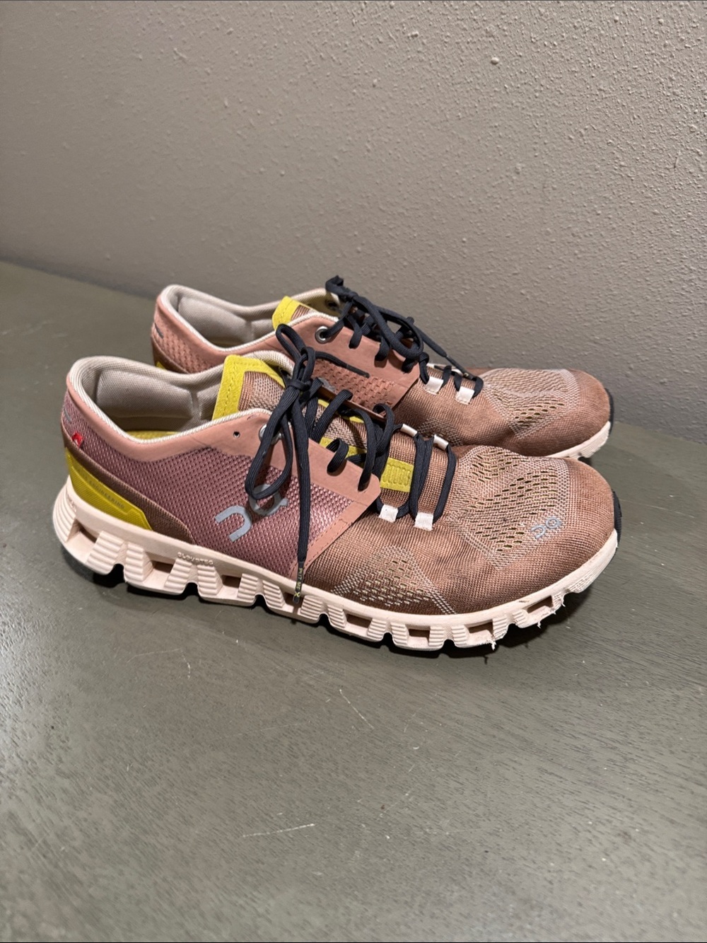 On Running Women’s Cloudstyle Athletic Shoes - Pink with Yellow Accents size 9.5